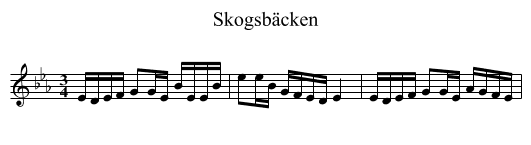 Skogsbäcken - staff notation