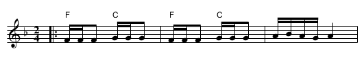 Skopska Crnogurka - staff notation
