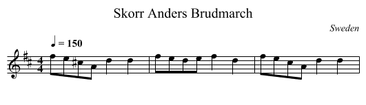 Skorr Anders Brudmarch - staff notation