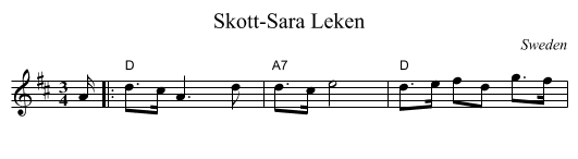 Skott-Sara Leken - staff notation