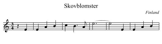 Skovblomster - staff notation