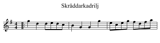 Skräddarkadrilj - staff notation