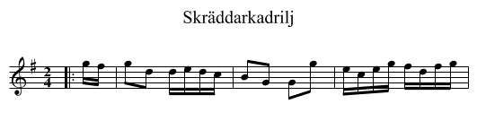 Skräddarkadrilj - staff notation