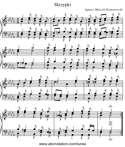 Skrzypki - staff notation