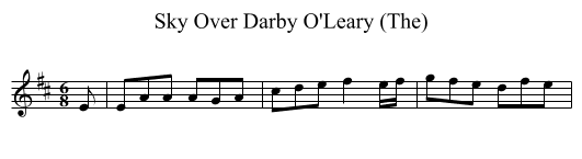Sky Over Darby O'Leary (The) - staff notation