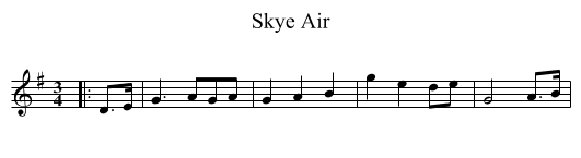 Skye Air - staff notation