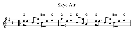 Skye Air - staff notation