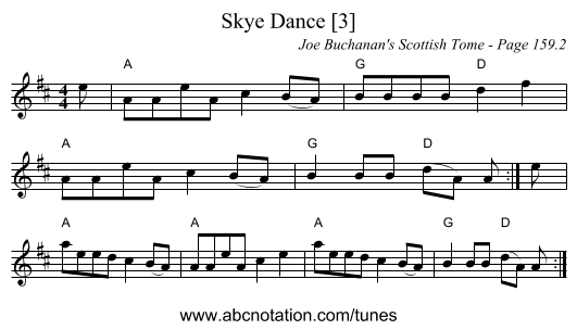 Skye Dance [3] - staff notation
