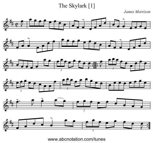Skylark [1], The - staff notation