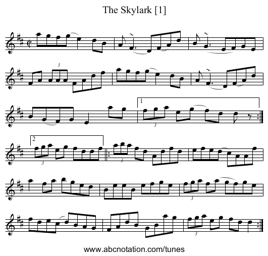 Skylark [1], The - staff notation