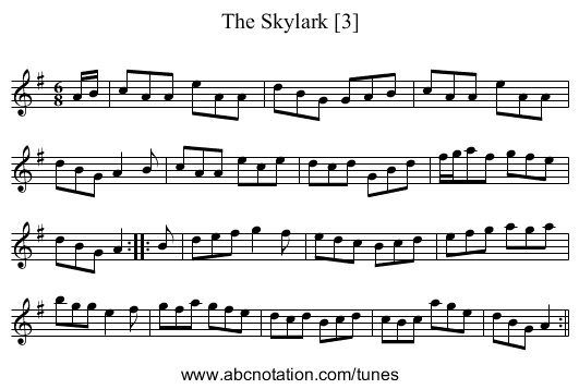 Skylark [3], The - staff notation