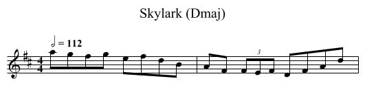 Skylark (Dmaj) - staff notation