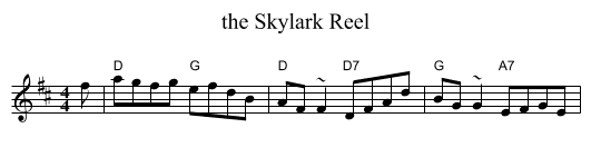 Skylark Reel, the  - staff notation