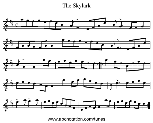 Skylark, The - staff notation