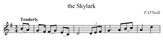 Skylark, the  - staff notation