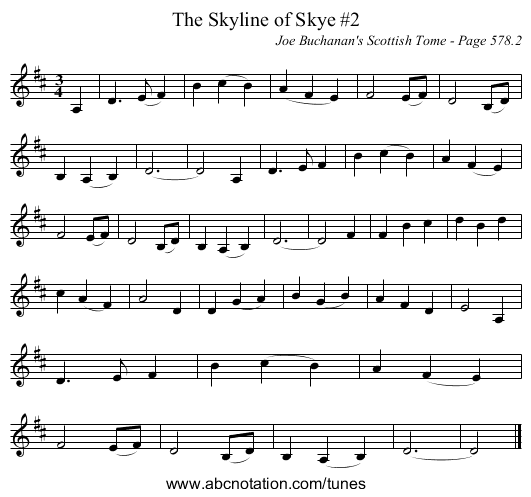 Skyline of Skye #2, The - staff notation