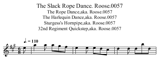 Slack Rope Dance. Roose.0057, The - staff notation