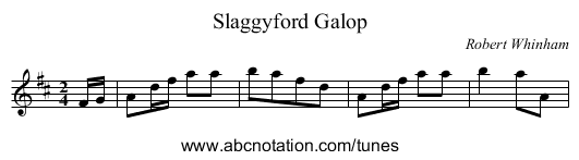 Slaggyford Galop - staff notation