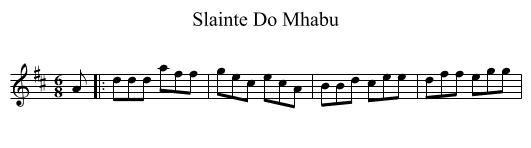Slainte Do Mhabu - staff notation