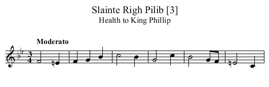 Slainte Righ Pilib [3] - staff notation