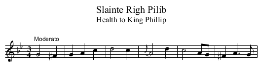 Slainte Righ Pilib - staff notation