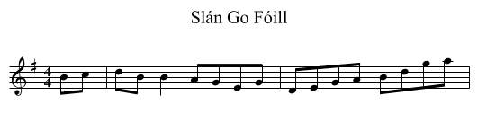 Slán Go Fóill - staff notation