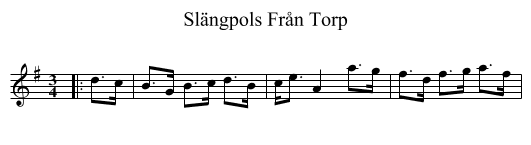 Slängpols Från Torp - staff notation