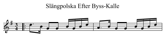 Slängpolska Efter Byss-Kalle - staff notation