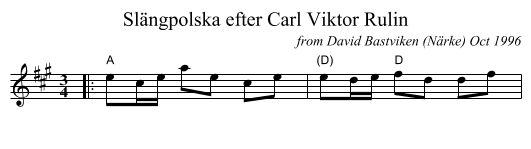 Sl&auml;ngpolska efter Carl Viktor Rulin - staff notation
