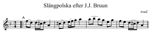 Sl&auml;ngpolska efter J.J. Bruun - staff notation