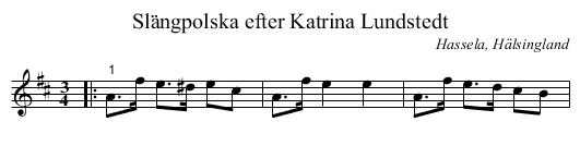 Slängpolska efter Katrina Lundstedt - staff notation