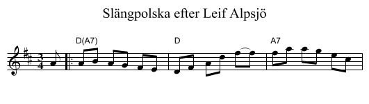 Sl&auml;ngpolska efter Leif Alpsj&ouml; - staff notation