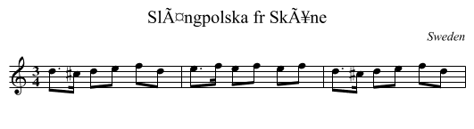 SlÃ¤ngpolska fr SkÃ¥ne - staff notation