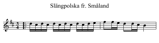 Sl&auml;ngpolska fr. Sm&aring;land - staff notation