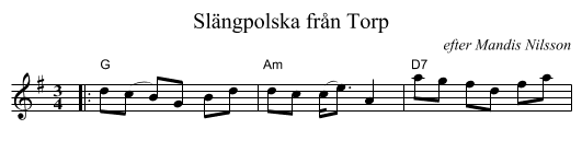 Sl&auml;ngpolska fr&aring;n Torp - staff notation