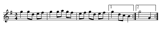 Sl&auml;ngpolska (L&aring;ngdans ?) fr Sk&aring;ne - staff notation