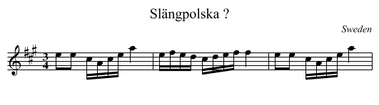 Slängpolska ? - staff notation