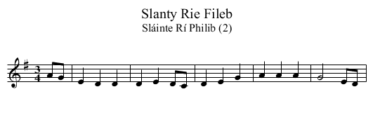 Slanty Rie Fileb - staff notation