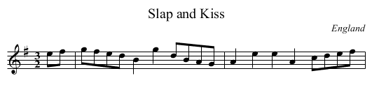 Slap and Kiss - staff notation