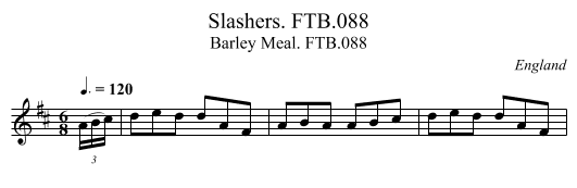 Slashers. FTB.088 - staff notation