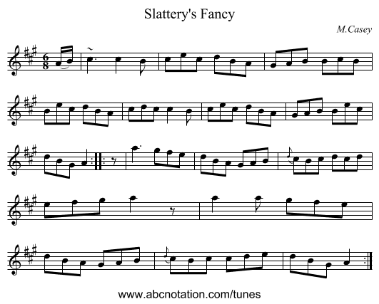 Slattery's Fancy - staff notation