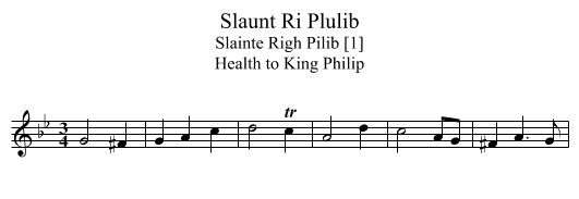 Slaunt Ri Plulib - staff notation