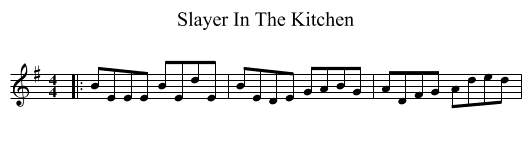 Slayer In The Kitchen - staff notation