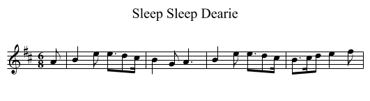 Sleep Dearie, Sleep - staff notation