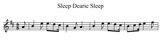 Sleep Dearie Sleep - staff notation