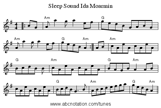 Sleep Sound Ida Moarmin - staff notation
