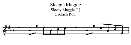 Sleepie Maggie - staff notation