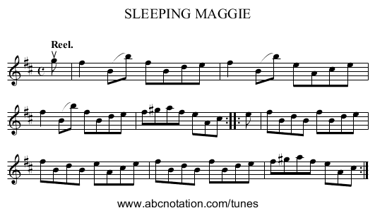 SLEEPING MAGGIE - staff notation