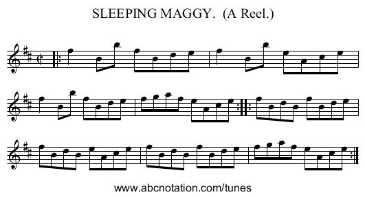 SLEEPING MAGGY. (A Reel.) - staff notation