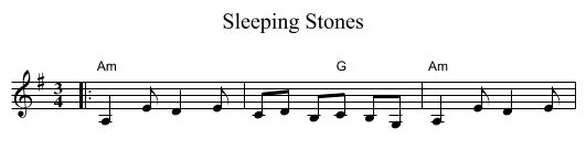 Sleeping Stones - staff notation